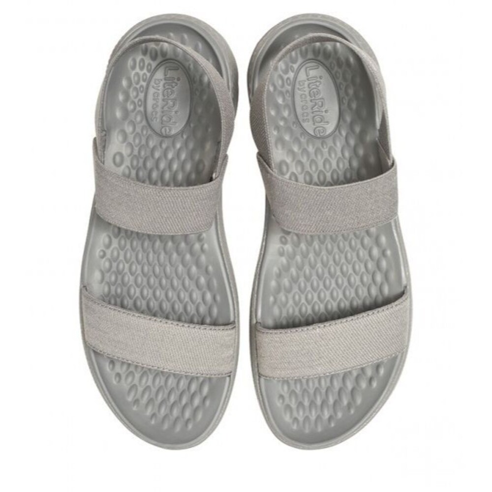 Crocs Shoes Women Size 9W Gray Strappy Ankle Strap Sandals NEW